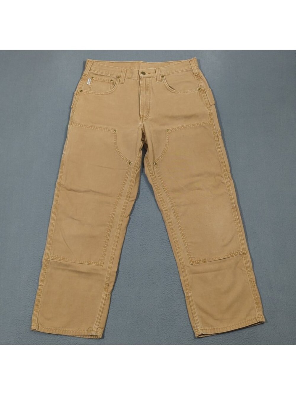 Carhartt Pants Men's 34x30 Fits 33x29 Brown B188 BUC Double Knee Loose Utility
